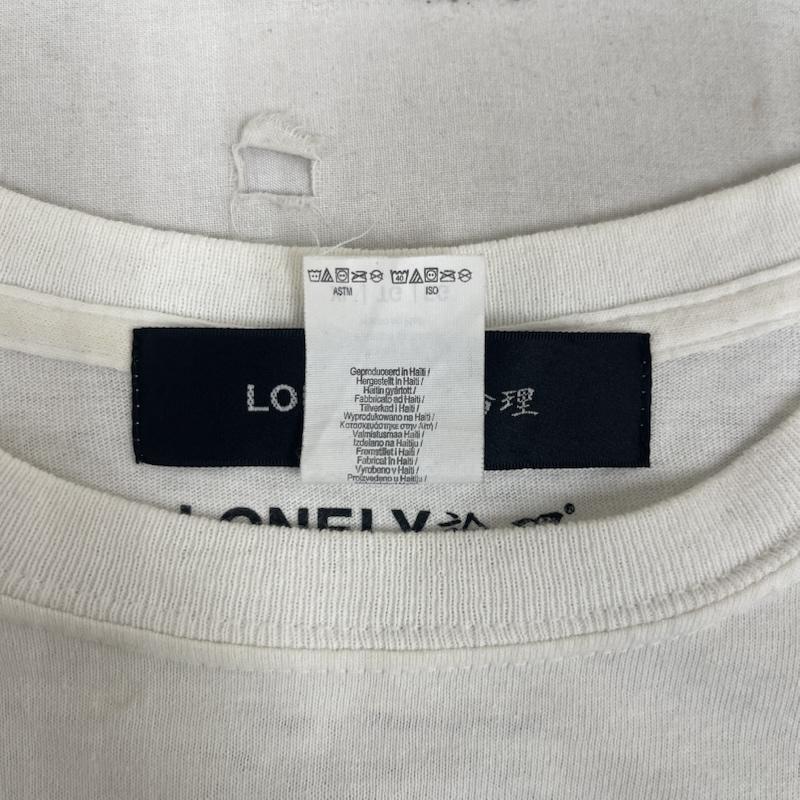 ロンリー LONELY論理 Tシャツ 半袖 病む街 ボックス ロゴ プリント デザイン Tシャツ カットソー XL 白 / ホワイト / white メンズ USED 古着 中古 50163571