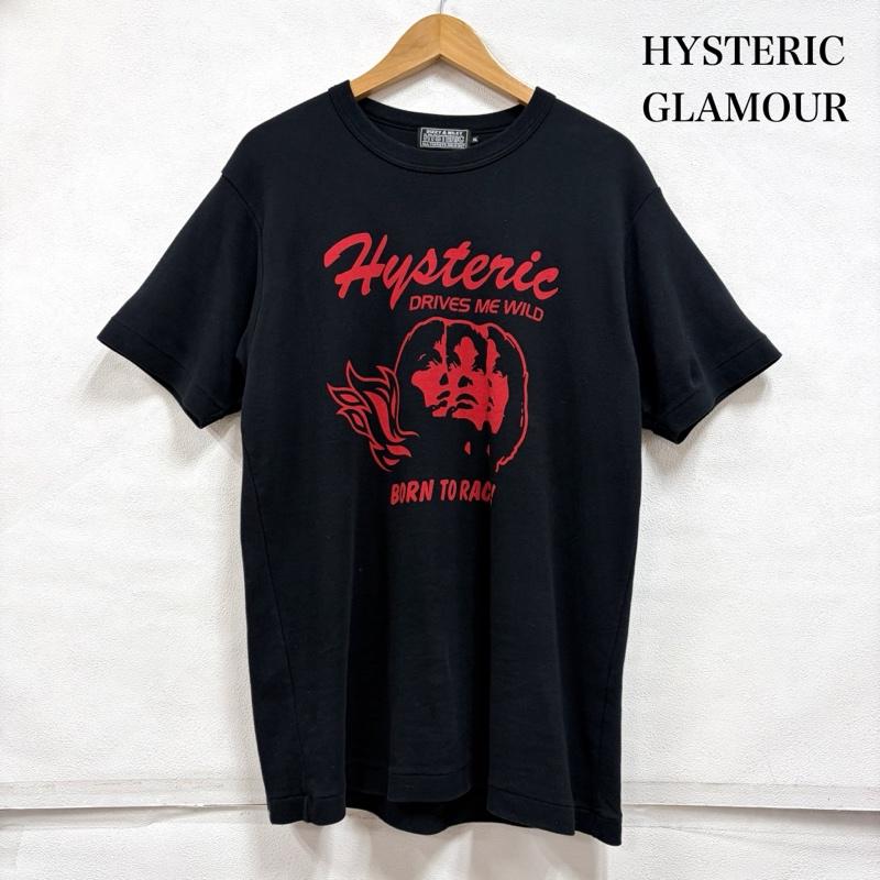 ヒステリックグラマー HYSTERIC GLAMOUR Tシャツ 半袖 半袖 グラフィック プリント ロゴ BORN TO RACE Tシャツ XL ロゴ、文字 X プリント 黒 / ブラック / black X 赤 / レッド / red メンズ USED 古着 中古 50163572