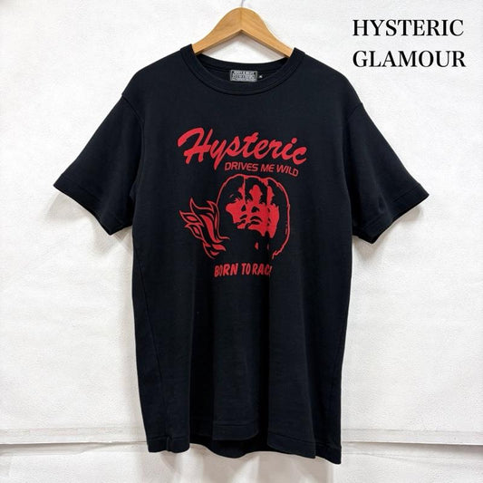 ヒステリックグラマー HYSTERIC GLAMOUR Tシャツ 半袖 半袖 グラフィック プリント ロゴ BORN TO RACE Tシャツ XL ロゴ、文字 X プリント 黒 / ブラック / black X 赤 / レッド / red メンズ USED 古着 中古 50163572