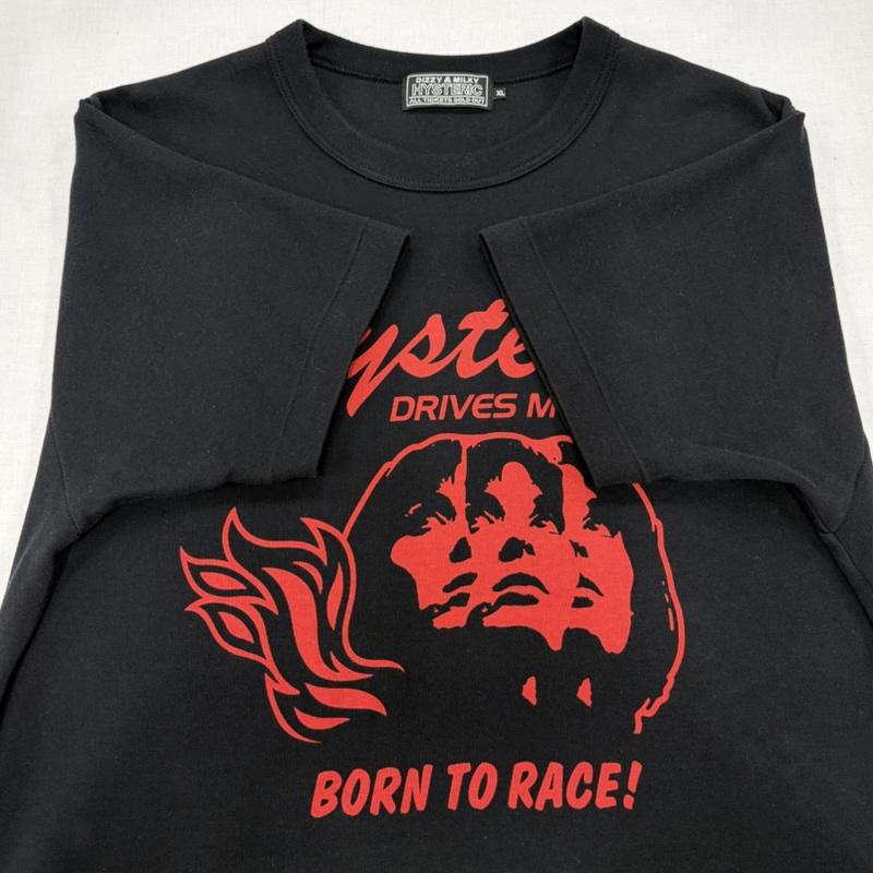 ヒステリックグラマー HYSTERIC GLAMOUR Tシャツ 半袖 半袖 グラフィック プリント ロゴ BORN TO RACE Tシャツ XL ロゴ、文字 X プリント 黒 / ブラック / black X 赤 / レッド / red メンズ USED 古着 中古 50163572