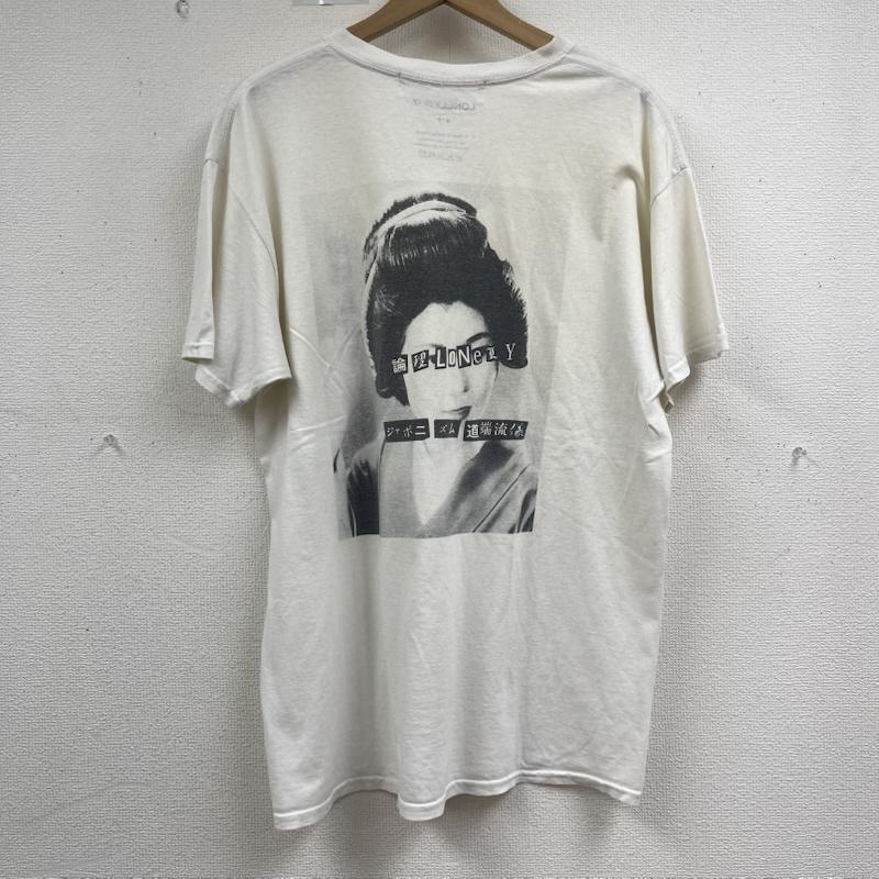 ロンリー LONELY論理 Tシャツ 半袖 舞妓 芸者 モノクロ フォト グラフィック プリント Tシャツ L 白 / ホワイト / white メンズ USED 古着 中古 50163573
