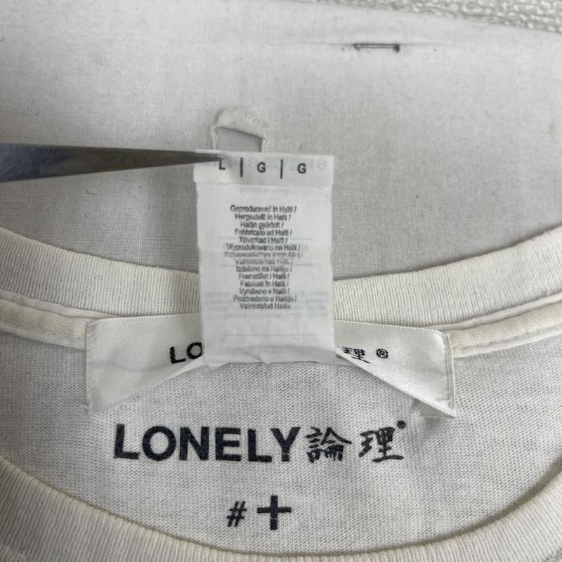 ロンリー LONELY論理 Tシャツ 半袖 舞妓 芸者 モノクロ フォト グラフィック プリント Tシャツ L 白 / ホワイト / white メンズ USED 古着 中古 50163573