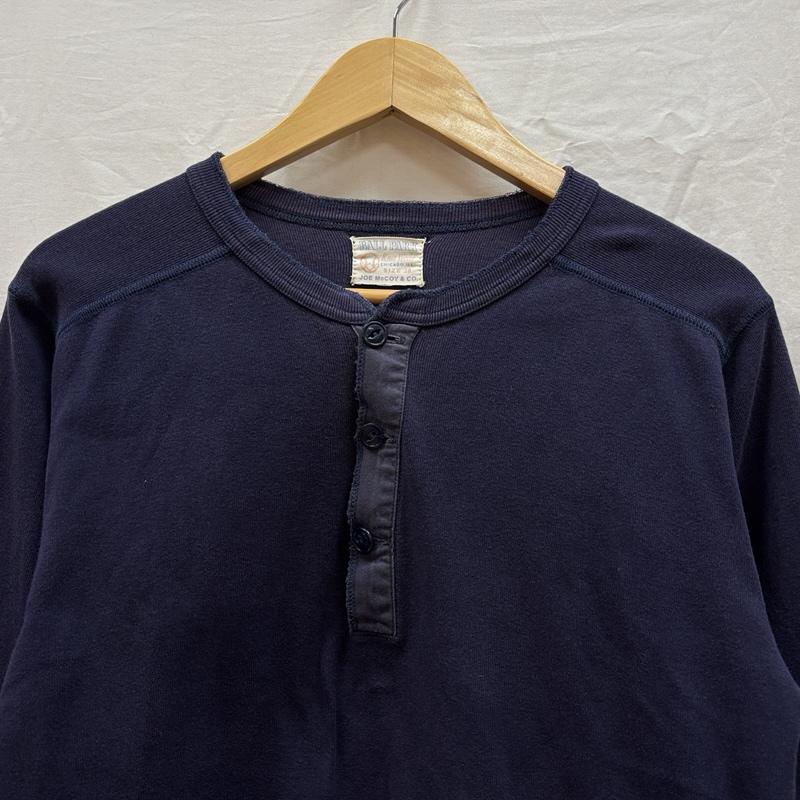 ジョーマッコイ JOE McCOY Tシャツ 長袖 BALLPARK ヘンリーネック 長袖 Tシャツ ロンT ロングリブ 38 紺 / ネイビー / navy メンズ USED 古着 中古 50163577