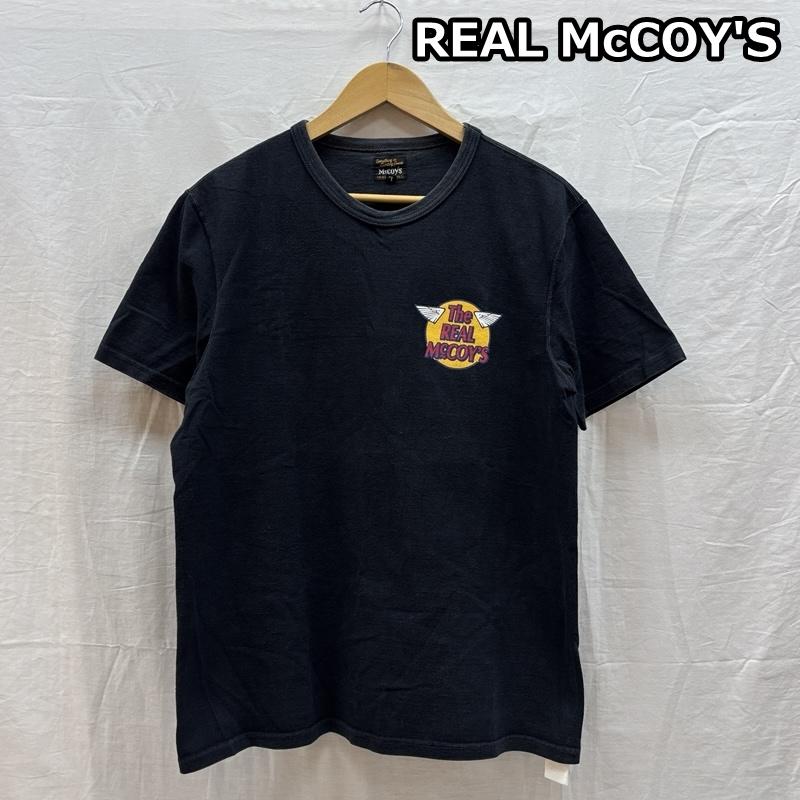 ザリアルマッコイズ THE REAL McCOY S Tシャツ 半袖 ロゴ プリント クルーネック 半袖 Tシャツ L 黒 / ブラック / black メンズ USED 古着 中古 50163578