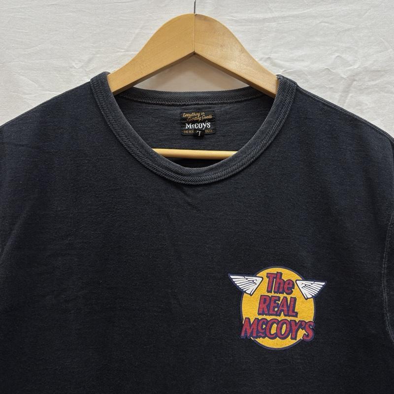 ザリアルマッコイズ THE REAL McCOY S Tシャツ 半袖 ロゴ プリント クルーネック 半袖 Tシャツ L 黒 / ブラック / black メンズ USED 古着 中古 50163578