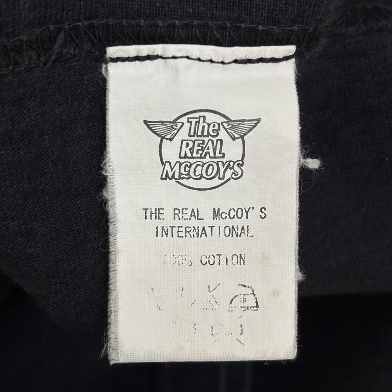 ザリアルマッコイズ THE REAL McCOY S Tシャツ 半袖 ロゴ プリント クルーネック 半袖 Tシャツ L 黒 / ブラック / black メンズ USED 古着 中古 50163578