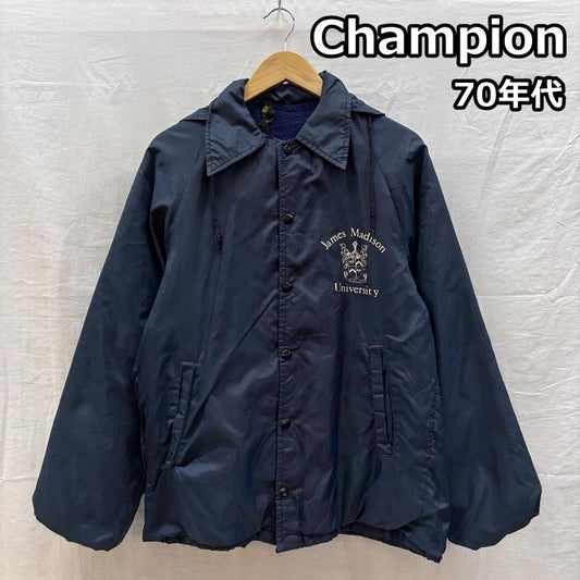 チャンピオン Champion ジャケット、上着 ジャンパー、ブルゾン 70年代 ビンテージ Cインランタグ フード付き ナイロン コーチジャケット 70s VINTAGE - 紺 / ネイビー / navy メンズ USED 古着 中古 50163588