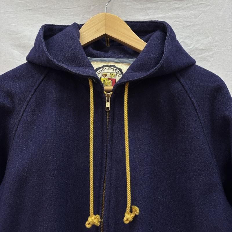 ヴィンテージ VINTAGE ジャケット、上着 ジャンパー、ブルゾン campux コーネル大学 ロゴ 刺繍 セーラーカラー フード スタジャン バーシティ ジャケット M 紺 / ネイビー / navy メンズ USED 古着 中古 50163590