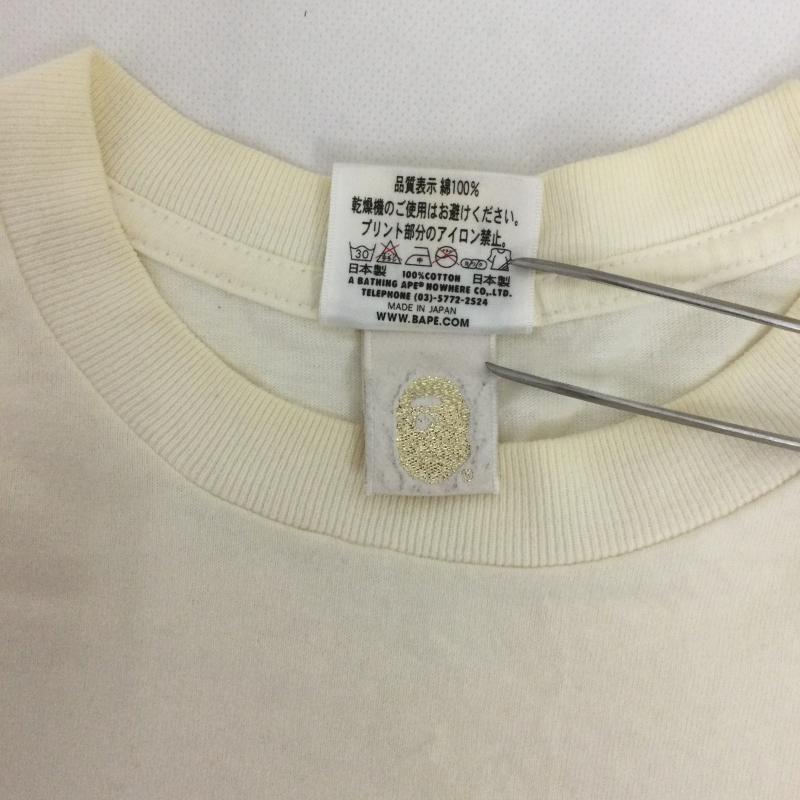 アベイシングエイプ A BATHING APE Tシャツ 半袖 APE BAPE マーライオン　BABY MILO tシャツ M ロゴ、文字 白 / ホワイト / white メンズ USED 古着 中古 50163591