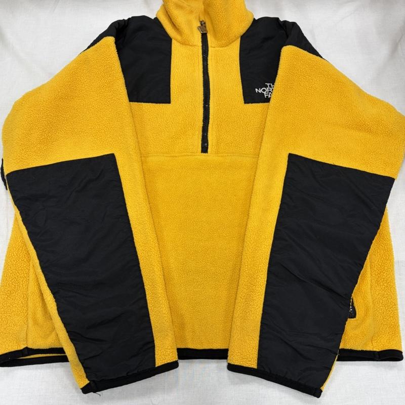 ザノースフェイス THE NORTH FACE トレーナー 長袖 ARMADILLA アルマディル ハーフジップ フリース プルオーバー ロゴ 刺繍 サイドポケット NL-3170 L ロゴ、文字 X 刺繍 黄 / イエロー / yellow X 黒 / ブラック / black X 白 / ホワイト / white メンズ USED 古着 中古 50163592