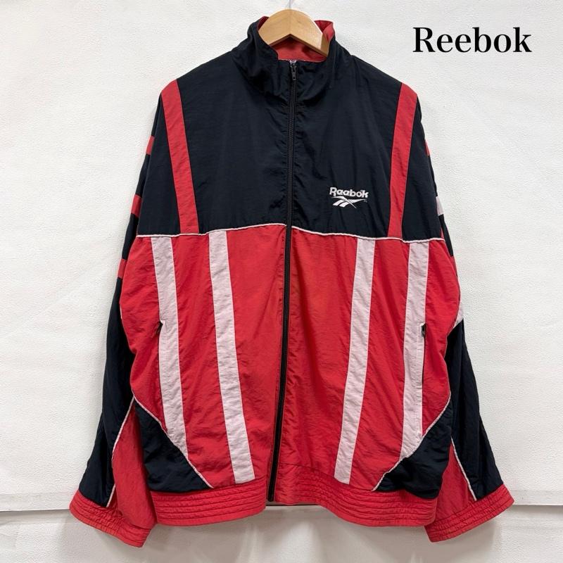 リーボック Reebok ジャケット、上着 ジャンパー、ブルゾン 90s ヴィンテージ ナイロン ジャケット ロゴ 刺繍 ジップアップ ブルゾン L ロゴ、文字 X 刺繍 赤 / レッド / red X 黒 / ブラック / black メンズ USED 古着 中古 50163593