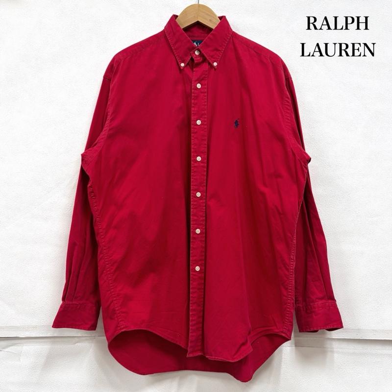 ラルフローレン RALPHLAUREN シャツ、ブラウス 長袖 長袖 ボタンダウン ポニー刺繡 コットンシャツ BLAIRE M ワンポイント X ロゴ、文字 X 刺繍 赤 / レッド / red X 紺 / ネイビー / navy メンズ USED 古着 中古 50163595