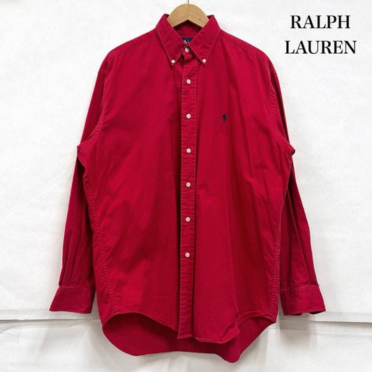 ラルフローレン RALPHLAUREN シャツ、ブラウス 長袖 長袖 ボタンダウン ポニー刺繡 コットンシャツ BLAIRE M ワンポイント X ロゴ、文字 X 刺繍 赤 / レッド / red X 紺 / ネイビー / navy メンズ USED 古着 中古 50163595