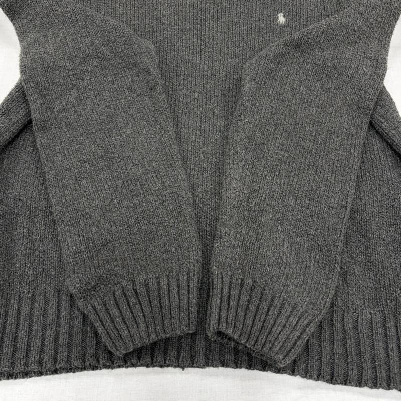 ポロラルフローレン POLO RALPH LAUREN ニット、セーター 長袖 90s クルーネック ポニー刺繡 ニット セーター ヴィンテージ コットン リネン XXL ワンポイント X ロゴ、文字 X 刺繍 灰 / グレー / gray メンズ USED 古着 中古 50163597