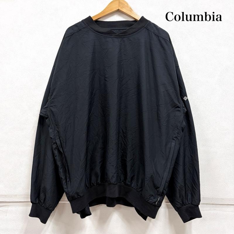 コロンビア Columbia トレーナー 長袖 00s ナイロン サイドポケット パッカブル ウォームアップ プルオーバー ロゴ 刺繍 ヴィンテージ XL 無地 X ワンポイント X ロゴ、文字 X 刺繍 黒 / ブラック / black X 白 / ホワイト / white メンズ USED 古着 中古 50163599