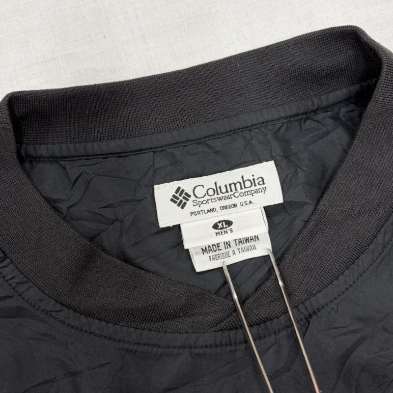 コロンビア Columbia トレーナー 長袖 00s ナイロン サイドポケット パッカブル ウォームアップ プルオーバー ロゴ 刺繍 ヴィンテージ XL 無地 X ワンポイント X ロゴ、文字 X 刺繍 黒 / ブラック / black X 白 / ホワイト / white メンズ USED 古着 中古 50163599