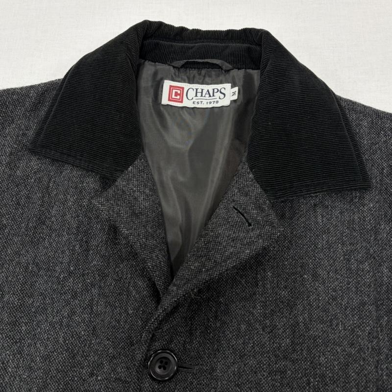 チャップス CHAPS ジャケット、上着 ジャケット、ブレザー RALPH LAUREN ラルフローレン キルティング ジャケット コーデュロイカラー ツイード M 無地 ダークグレー / ダークグレー / X 黒 / ブラック / black メンズ USED 古着 中古 50163600