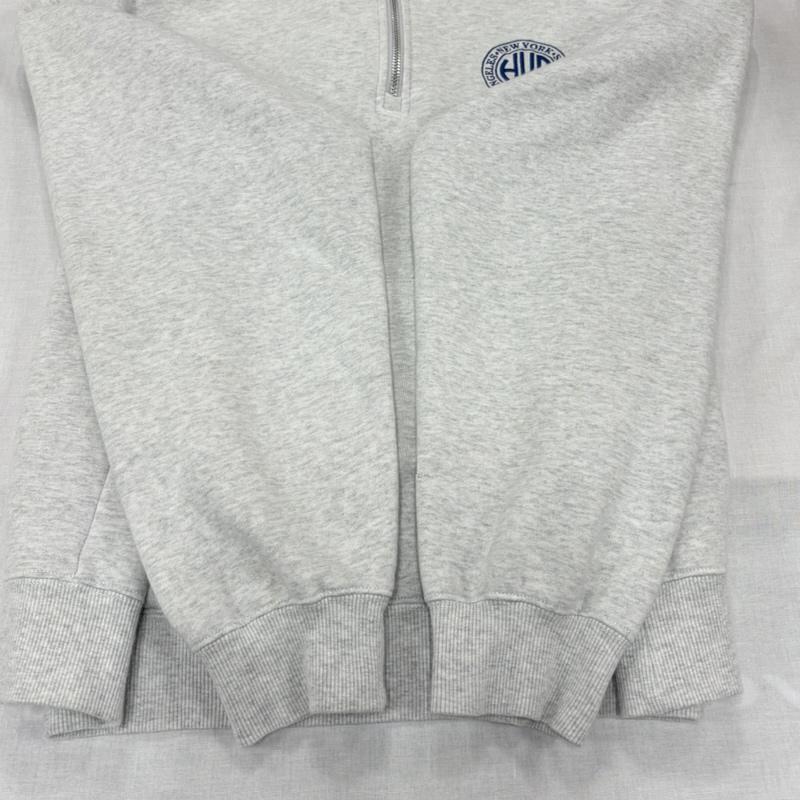 ハフ HUF トレーナー 長袖 長袖 ハーフジップ スウェット トレーナー サークルロゴ 刺繍 L ワンポイント X ロゴ、文字 X 刺繍 灰 / グレー / gray X 紺 / ネイビー / navy メンズ USED 古着 中古 50163602