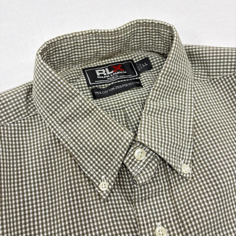 アールエルエックスラルフローレン RLXRALPHLAUREN シャツ、ブラウス 半袖 半袖 ボタンダウン ギンガムチェック ポケット シャツ LL チェック カーキ / カーキ / khaki X 白 / ホワイト / white メンズ USED 古着 中古 50163603