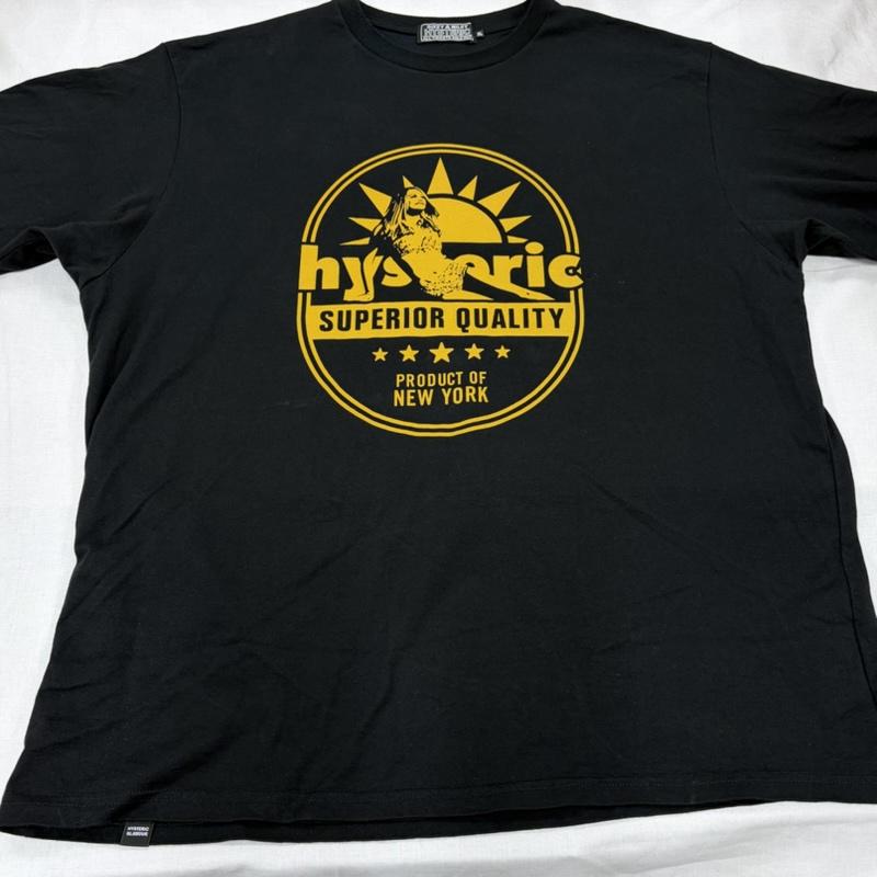ヒステリックグラマー HYSTERIC GLAMOUR Tシャツ 半袖 半袖 ロゴ グラフィック プリント Tシャツ XL ロゴ、文字 X プリント 黒 / ブラック / black X マスタード / マスタード / メンズ USED 古着 中古 50163606