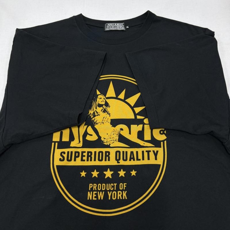 ヒステリックグラマー HYSTERIC GLAMOUR Tシャツ 半袖 半袖 ロゴ グラフィック プリント Tシャツ XL ロゴ、文字 X プリント 黒 / ブラック / black X マスタード / マスタード / メンズ USED 古着 中古 50163606