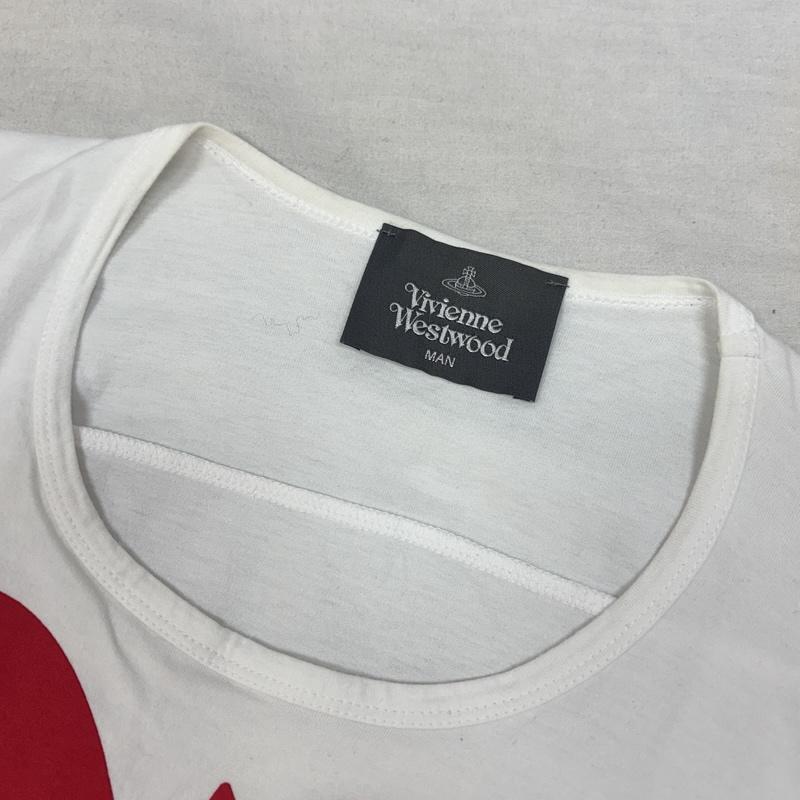 ヴィヴィアンウエストウッドマン Vivienne Westwood MAN Tシャツ 半袖 MAN LONDON ハート プリント ビッグシルエット Tシャツ 半袖 VW-LP-79424 FREE 白 / ホワイト / white メンズ USED 古着 中古 50163607