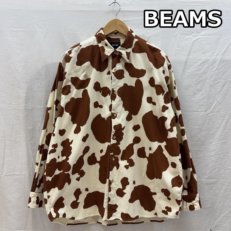 ビームス BEAMS シャツ、ブラウス 長袖 アニマル イージー 起毛 コットン ビッグシルエット シャツ 11-11-6230-803 M メンズ USED 古着 中古 50163611