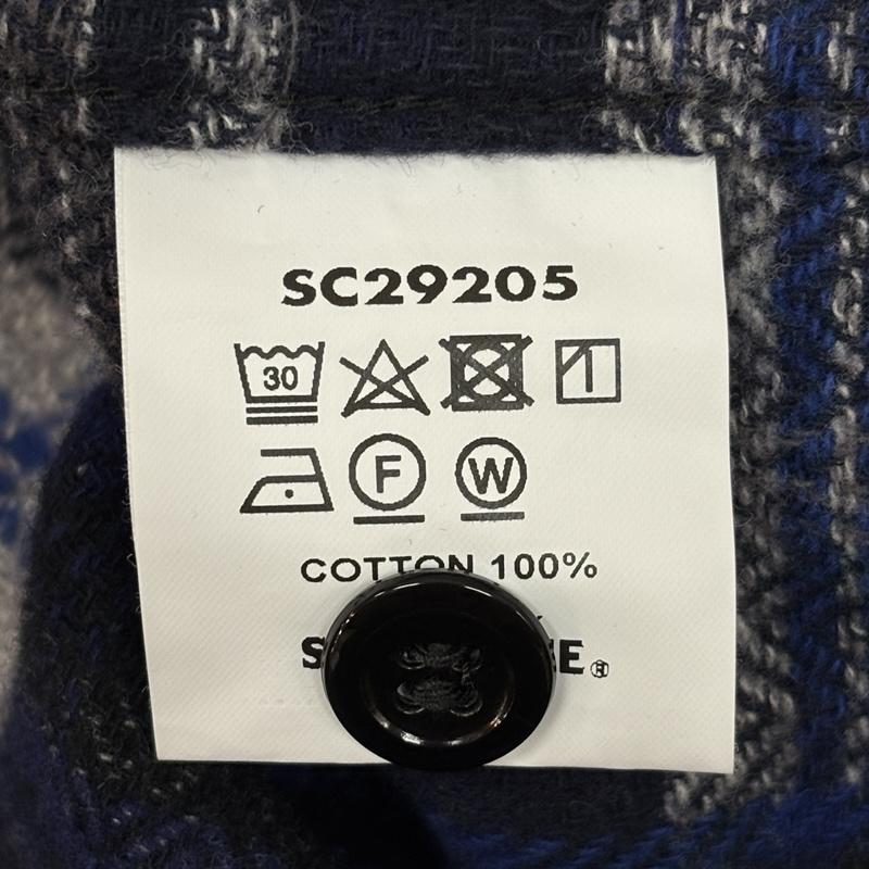 シュガーケーン SUGAR CANE シャツ、ブラウス 長袖 SC29205 ツイードパッチワーク グラデーションチェック ワーク シャツ XL 灰 / グレー / gray X 紺 / ネイビー / navy メンズ USED 古着 中古 50163612