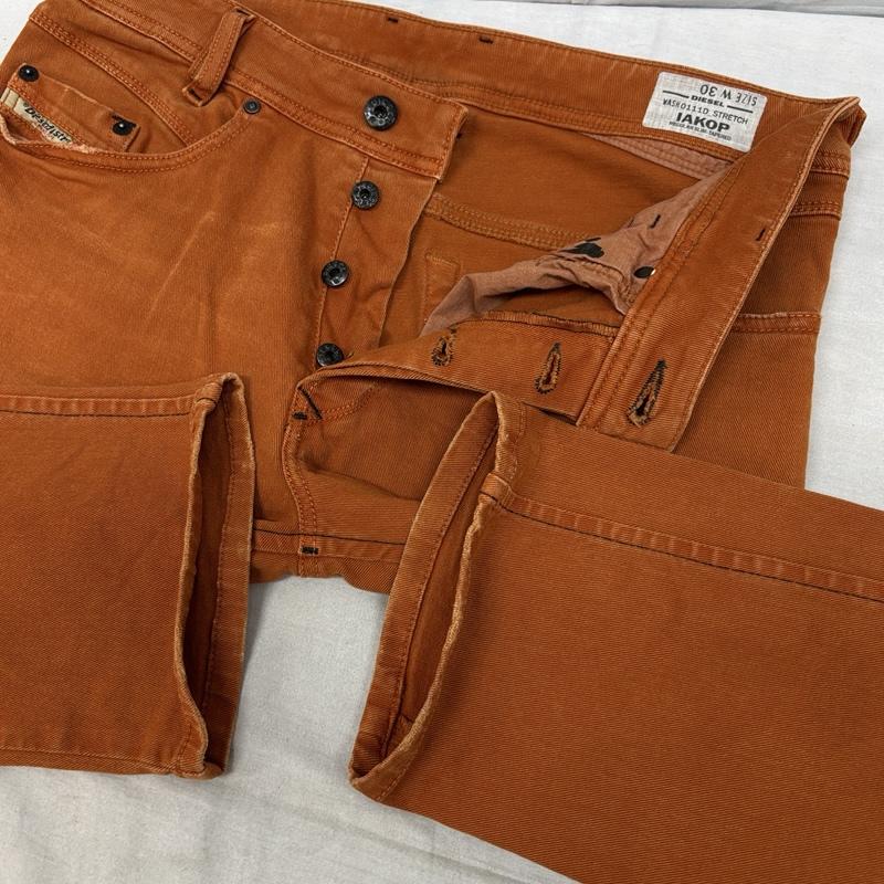 ディーゼル DIESEL パンツ デニム、ジーンズ IAKOP WASH0111D ストレッチ カラーデニム スリム テーパード パンツ 30インチ 橙 / オレンジ / orange メンズ USED 古着 中古 50163620