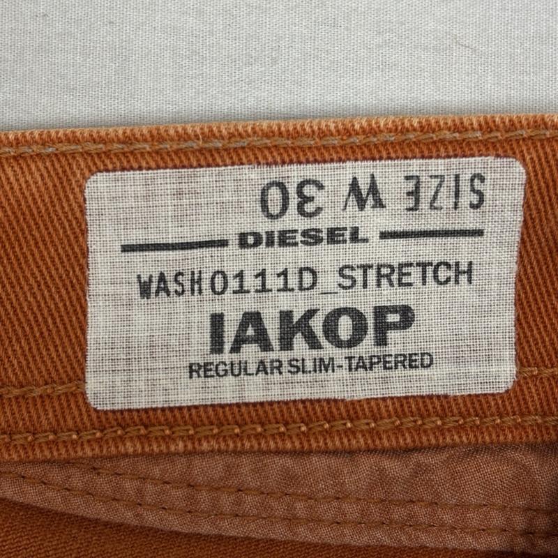 ディーゼル DIESEL パンツ デニム、ジーンズ IAKOP WASH0111D ストレッチ カラーデニム スリム テーパード パンツ 30インチ 橙 / オレンジ / orange メンズ USED 古着 中古 50163620