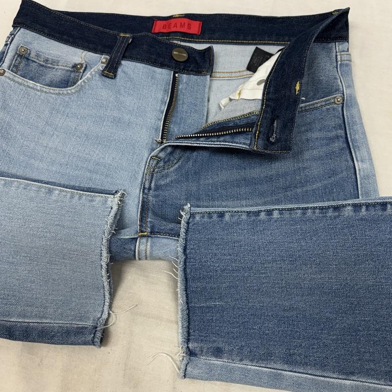 ビームス BEAMS パンツ デニム、ジーンズ RED CARD B75861ZC BEAMS別注 カットオフ ストレッチ デニム パンツ 31インチ メンズ USED 古着 中古 50163621