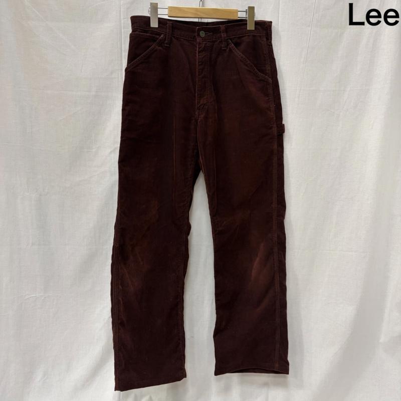 リー Lee パンツ ワークパンツ、ペインターパンツ 日本製 コーデュロイペインターパンツ burgundy 32×33 - ロゴ、文字 ボルドー / ボルドー / メンズ USED 古着 中古 50163625