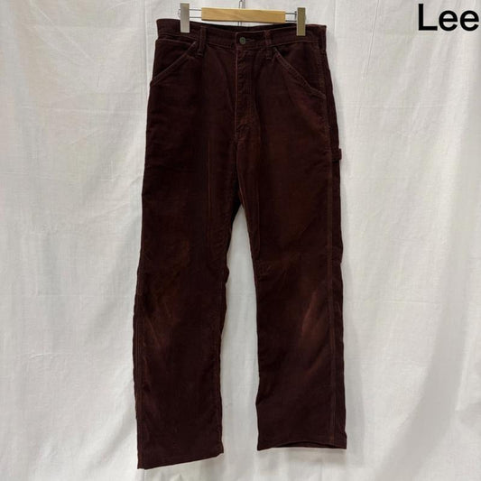 リー Lee パンツ ワークパンツ、ペインターパンツ 日本製 コーデュロイペインターパンツ burgundy 32×33 - ロゴ、文字 ボルドー / ボルドー / メンズ USED 古着 中古 50163625