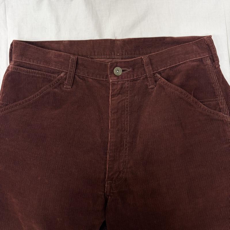 リー Lee パンツ ワークパンツ、ペインターパンツ 日本製 コーデュロイペインターパンツ burgundy 32×33 - ロゴ、文字 ボルドー / ボルドー / メンズ USED 古着 中古 50163625