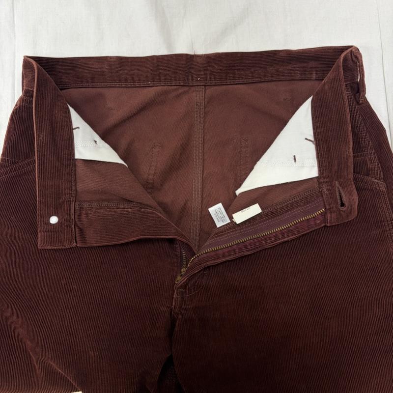 リー Lee パンツ ワークパンツ、ペインターパンツ 日本製 コーデュロイペインターパンツ burgundy 32×33 - ロゴ、文字 ボルドー / ボルドー / メンズ USED 古着 中古 50163625