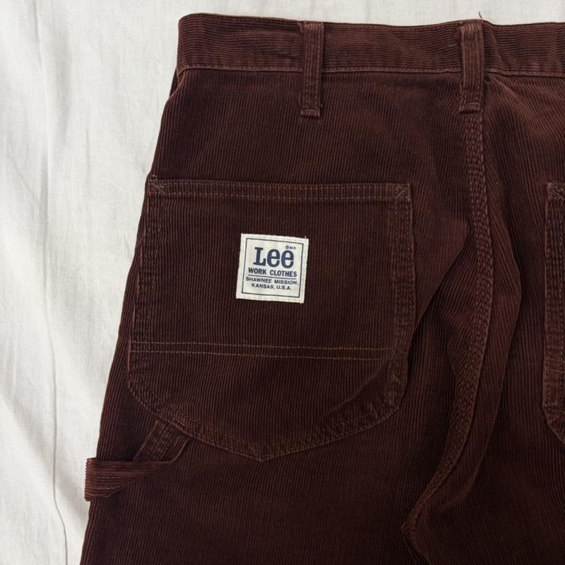 リー Lee パンツ ワークパンツ、ペインターパンツ 日本製 コーデュロイペインターパンツ burgundy 32×33 - ロゴ、文字 ボルドー / ボルドー / メンズ USED 古着 中古 50163625