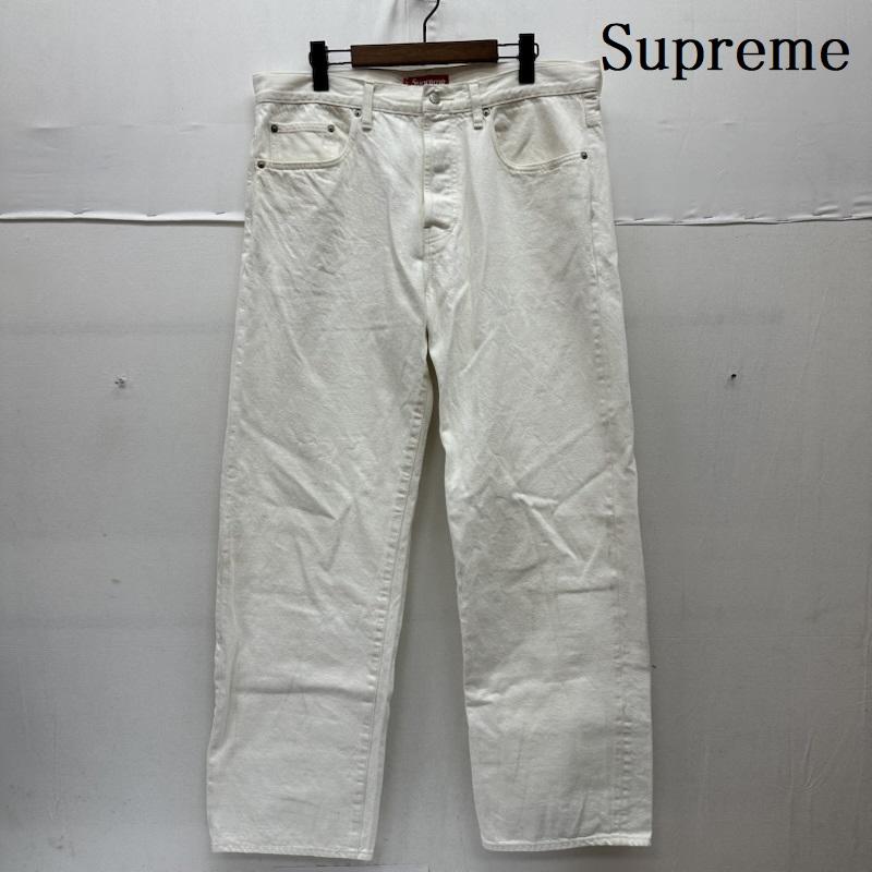 シュプリーム Supreme パンツ デニム、ジーンズ Regular Jean ボタンフライ ホワイト デニム パンツ 34インチ 白 / ホワイト / white メンズ USED 古着 中古 50163627
