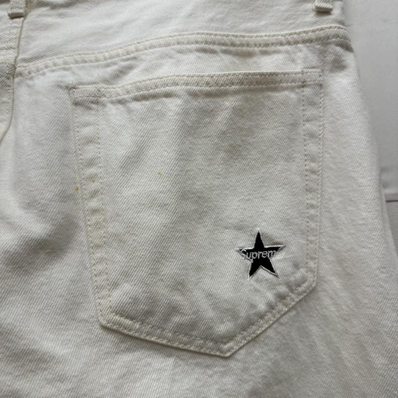 シュプリーム Supreme パンツ デニム、ジーンズ Regular Jean ボタンフライ ホワイト デニム パンツ 34インチ 白 / ホワイト / white メンズ USED 古着 中古 50163627
