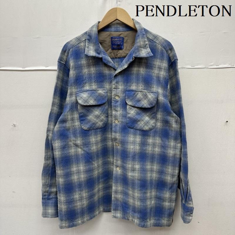 ペンドルトン PENDLETON シャツ、ブラウス 長袖 00s ボードシャツ ウール ボックス チェック シャツ XL 青 / ブルー / blue メンズ USED 古着 中古 50163628