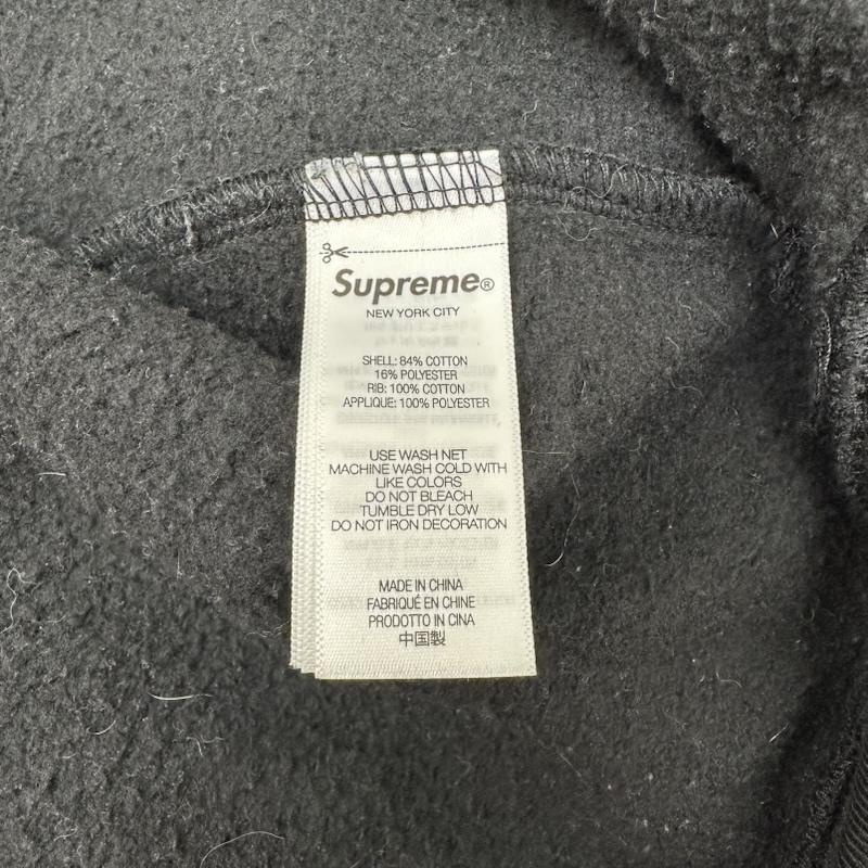 シュプリーム Supreme パーカー 長袖 Satin Applique Hooded Sweatshirt バック ロゴ パーカー XL 黒 / ブラック / black メンズ USED 古着 中古 50163631