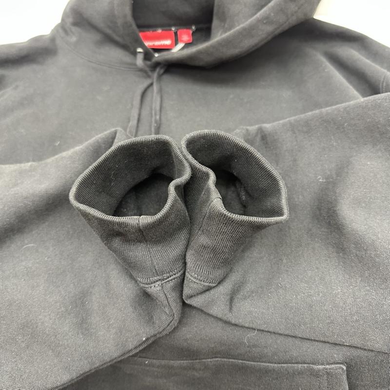 シュプリーム Supreme パーカー 長袖 Satin Applique Hooded Sweatshirt バック ロゴ パーカー XL 黒 / ブラック / black メンズ USED 古着 中古 50163631