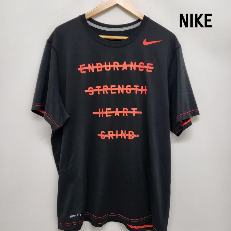 ナイキ NIKE Tシャツ 半袖 メッセージプリント ポリエステル素材 トレーニング ランニング - メンズ USED 古着 中古 50163635