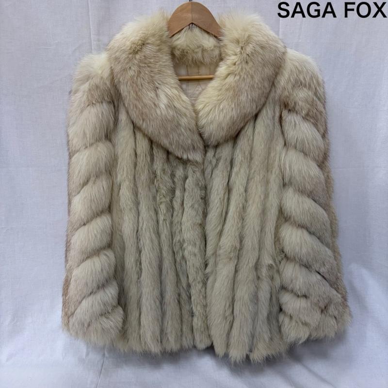 サガフォックス SAGA FOX コート 毛皮、ファー ranched fox white ファーコート ショート丈 13 ボリュームコート リアルファー - 白 / ホワイト / white レディース USED 古着 中古 50163644