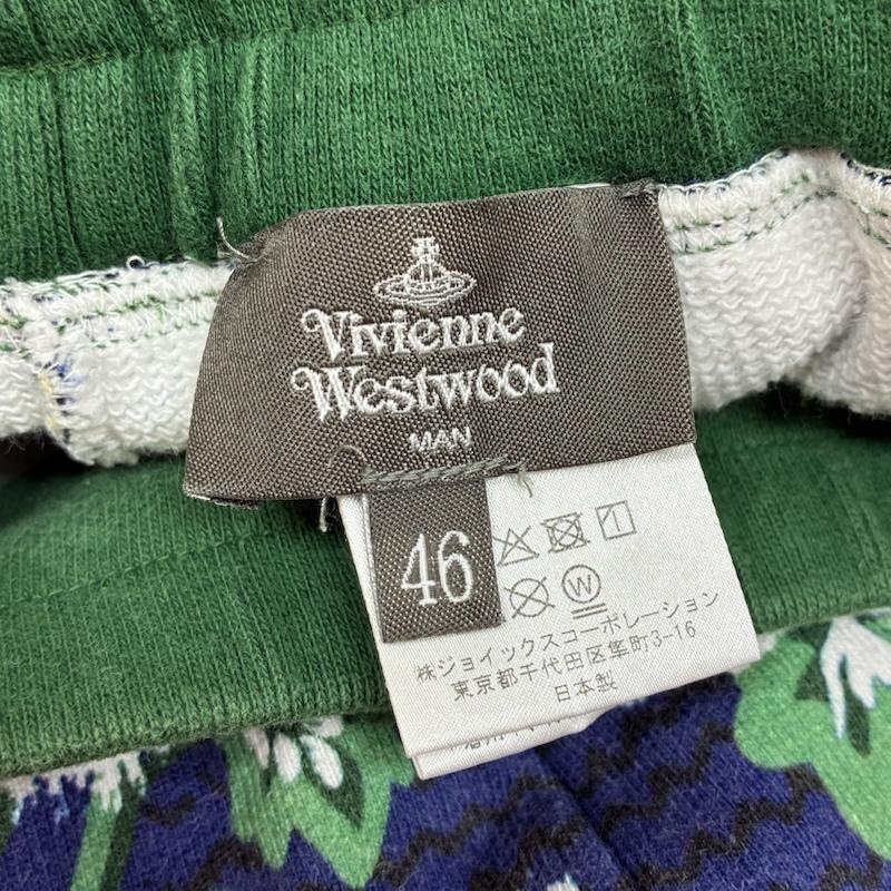 ヴィヴィアンウエストウッドマン Vivienne Westwood MAN パンツ サルエルパンツ オーブ 刺繍 総柄 イージー サルエル スウェットパンツ サンプル品 46 メンズ USED 古着 中古 50163658