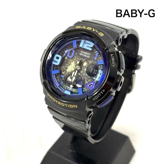 ベイビージー BABY-G 腕時計 デジタル カシオ CASIO Baby-G Beach Traveler Series ビーチ・トラベラー・シリーズ BGA-190GL-1BJF デジアナ - 黒 / ブラック / black X 青 / ブルー / blue レディース USED 古着 中古 50163662