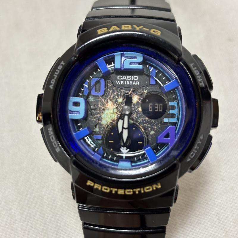 ベイビージー BABY-G 腕時計 デジタル カシオ CASIO Baby-G Beach Traveler Series ビーチ・トラベラー・シリーズ BGA-190GL-1BJF デジアナ - 黒 / ブラック / black X 青 / ブルー / blue レディース USED 古着 中古 50163662