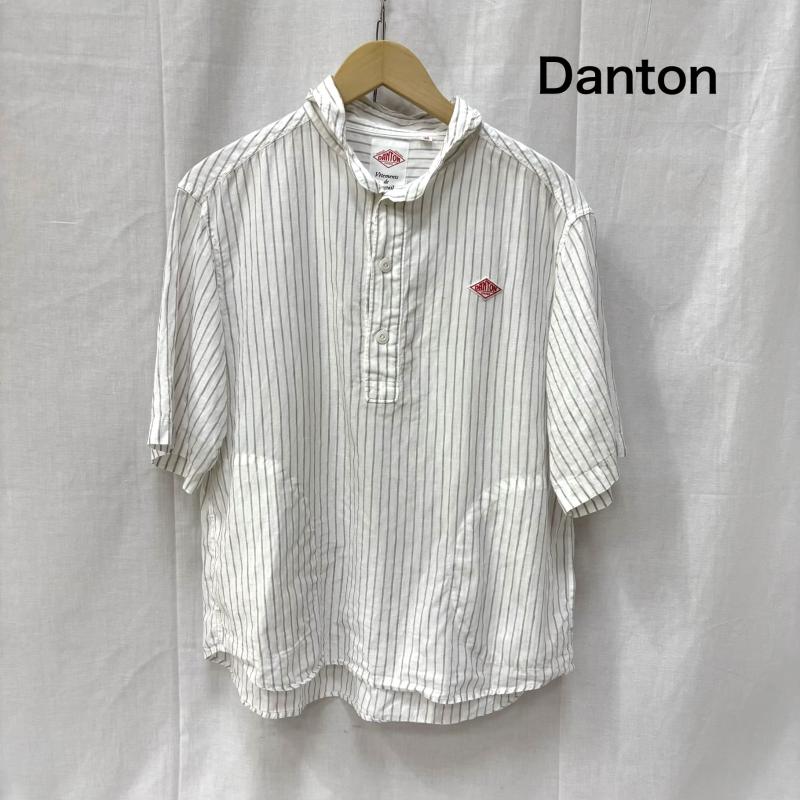 ダントン Danton シャツ、ブラウス 半袖 リネン ストライプ プルオーバーシャツ 36 36 メンズ USED 古着 中古 50163665
