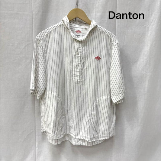 ダントン Danton シャツ、ブラウス 半袖 リネン ストライプ プルオーバーシャツ 36 36 メンズ USED 古着 中古 50163665
