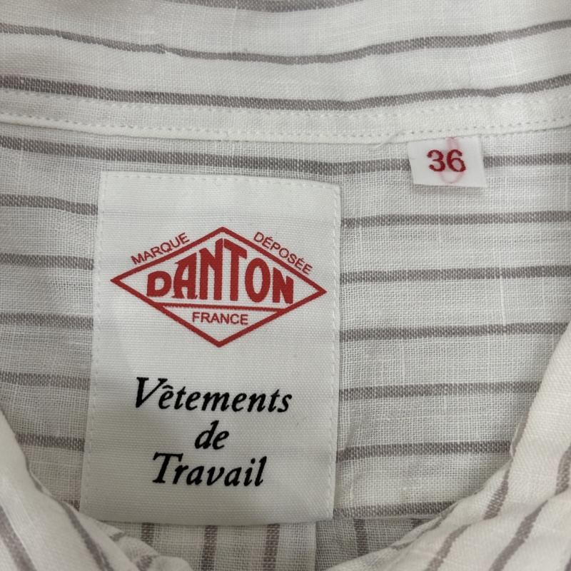 ダントン Danton シャツ、ブラウス 半袖 リネン ストライプ プルオーバーシャツ 36 36 メンズ USED 古着 中古 50163665