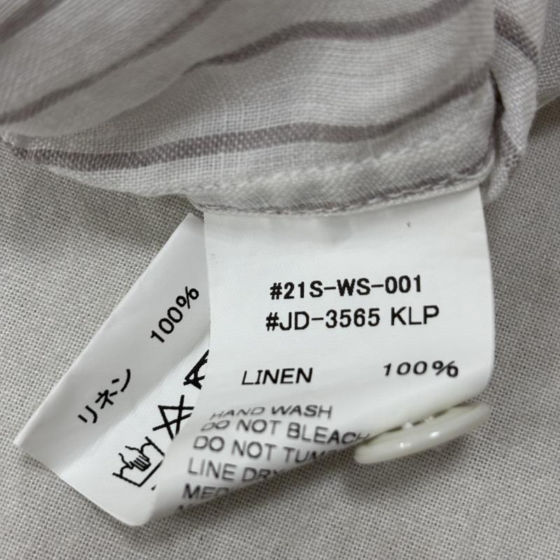 ダントン Danton シャツ、ブラウス 半袖 リネン ストライプ プルオーバーシャツ 36 36 メンズ USED 古着 中古 50163665